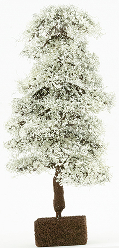 Dollhouse miniature DOGWOOD TREE ON SPIKE, 8" WHITE